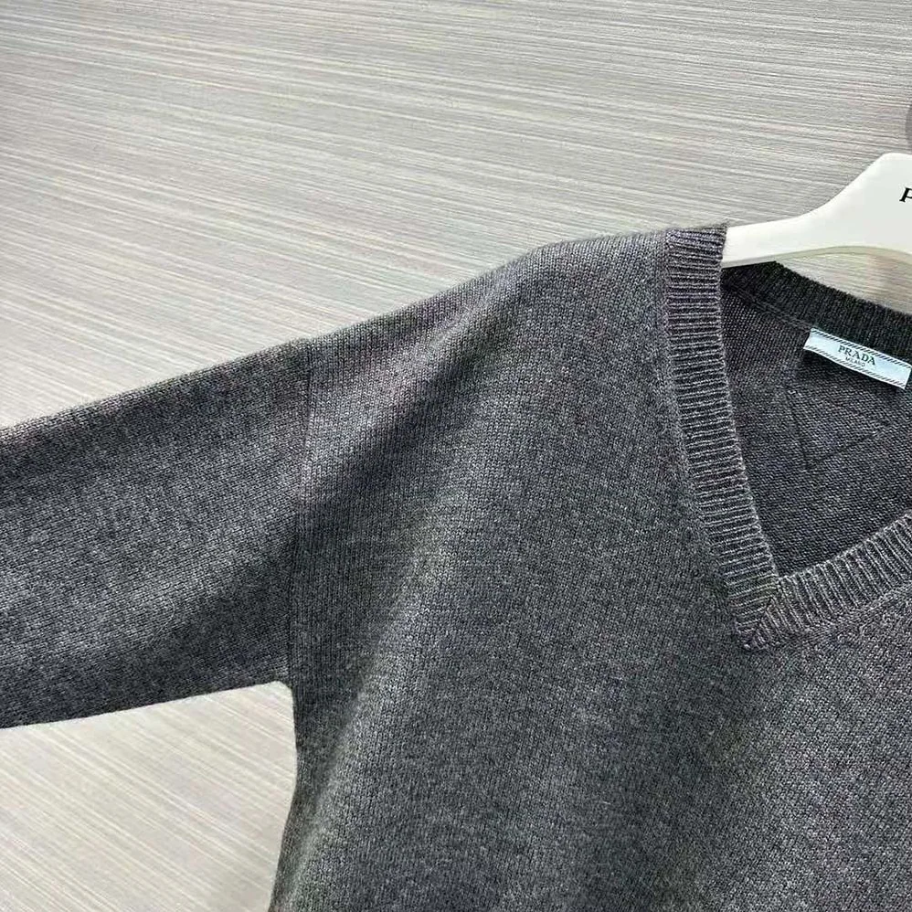 Prada Wool and Cashmere Sweater for Women in Silver Prada Wool and Cashmere Sweater for Women in Silver