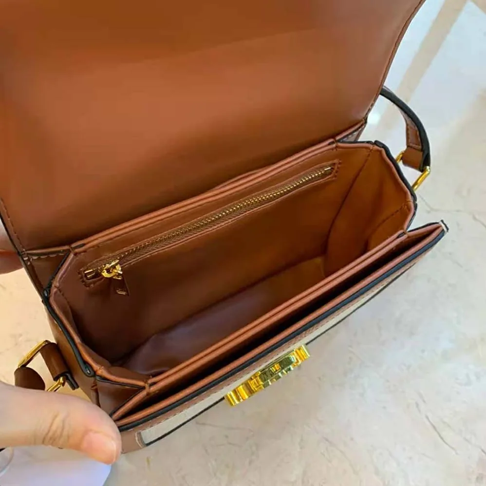 Celine Teen Triomphe Bag in Textile and Natural Calfskin for Women