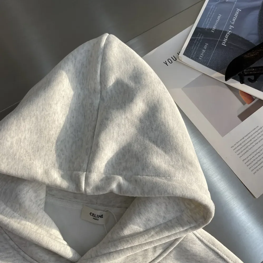 Celine Loose Hoodie in Cotton Fleece for Men in White