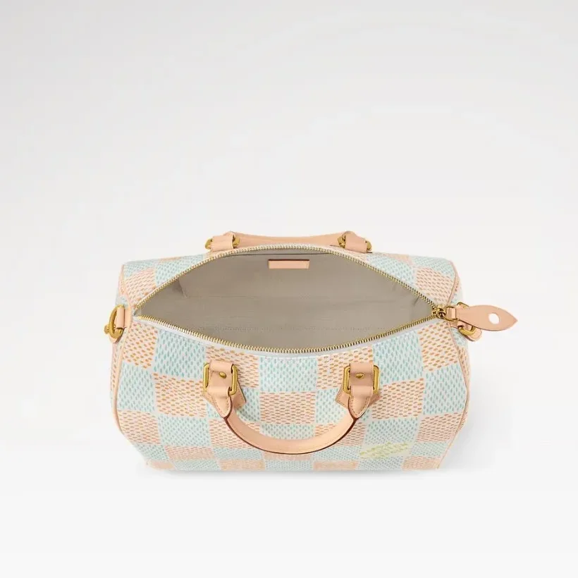 Louis Vuitton Speedy 40 Bandouliere Top Handle Bag in White Gold Hardware
