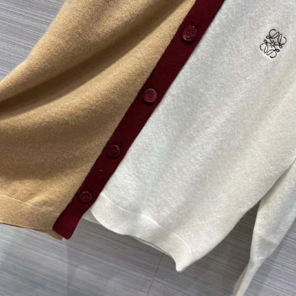Loewe Anagram Asymmetric Cardigan in Wool for Women