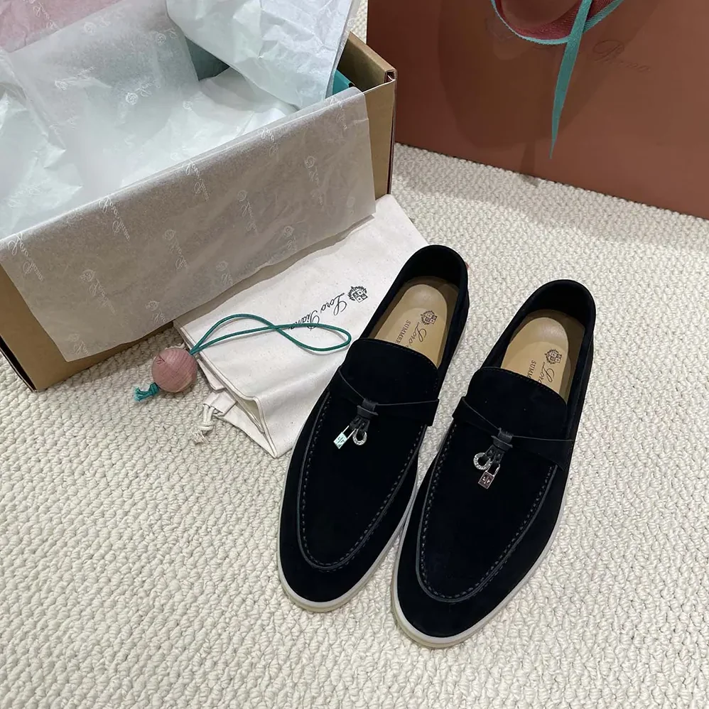 Loro Piana Summer Charms Walk Loafers for Unisex in Black