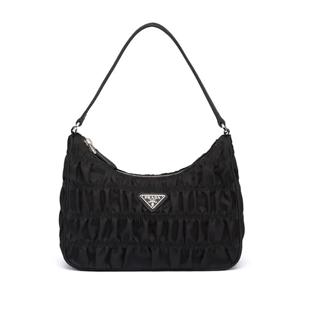 Prada Nylon and Saffiano Leather Mini Bag for Women in Black Prada Nylon and Saffiano Leather Mini Bag for Women in Black