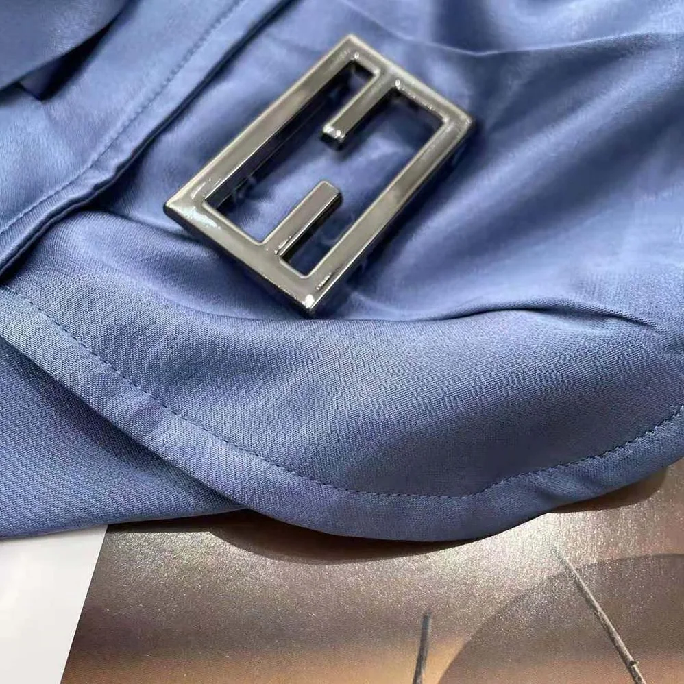 Fendi Blue Satin Skirt with Medium for Women in Low Waistline Fendi Blue Satin Skirt with Medium for Women in Low Waistline