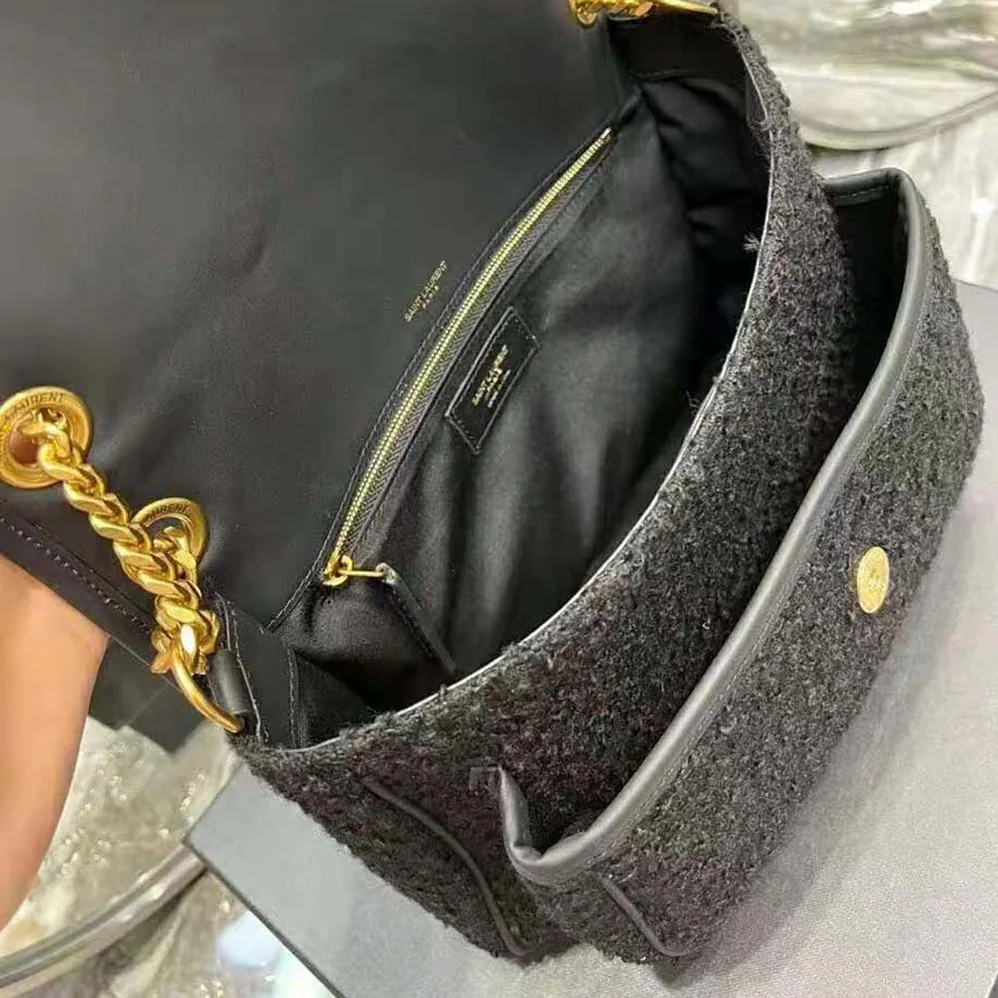Saint Laurent YSL Niki Medium in Boucle Tweed and Smooth Leather for Women Saint Laurent YSL Niki Medium in Boucle Tweed and Smooth Leather for Women
