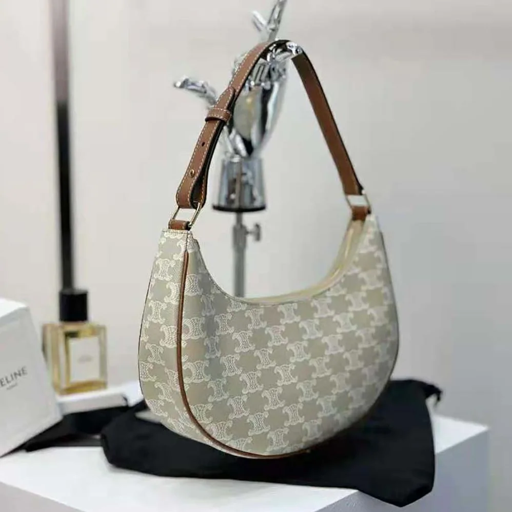 Celine Ava Bag in Triomphe Canvas and Calfskin for Women Celine Ava Bag in Triomphe Canvas and Calfskin for Women