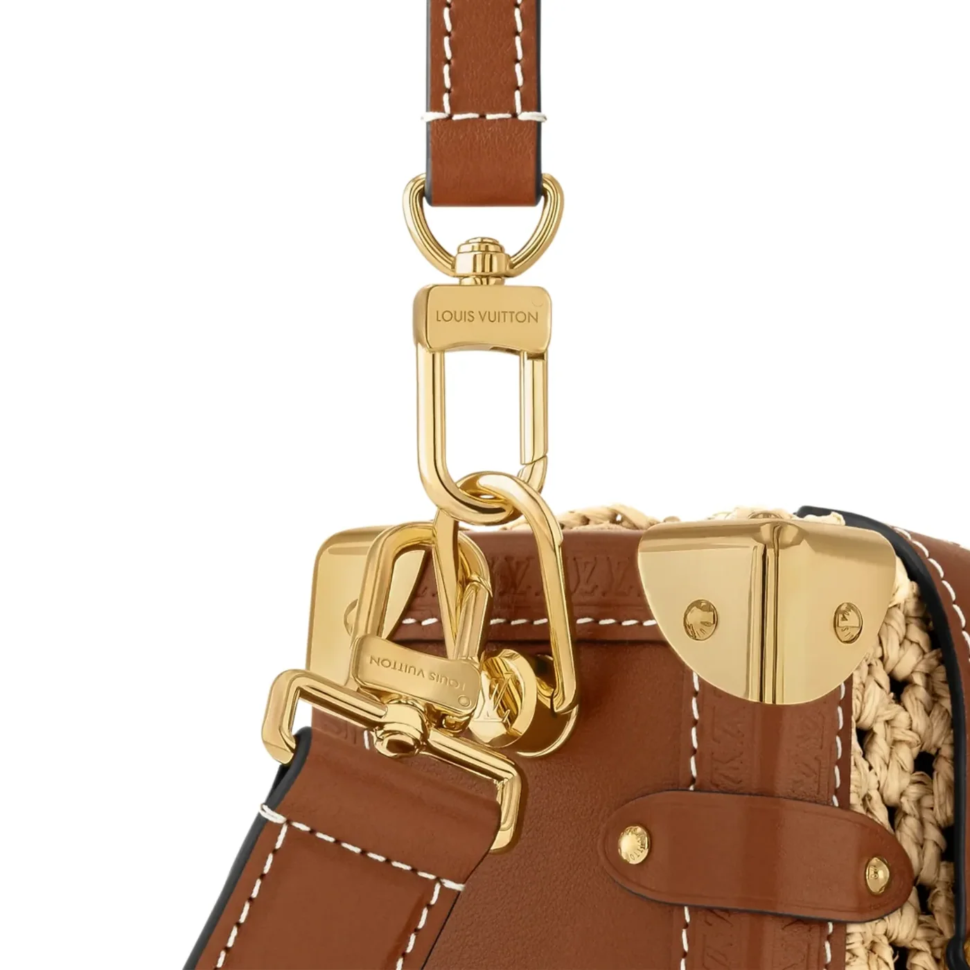 Louis Vuitton Side Trunk MM Raffia Natural in Brown / Louis Vuitton Side Trunk MM Raffia Natural in Brown /