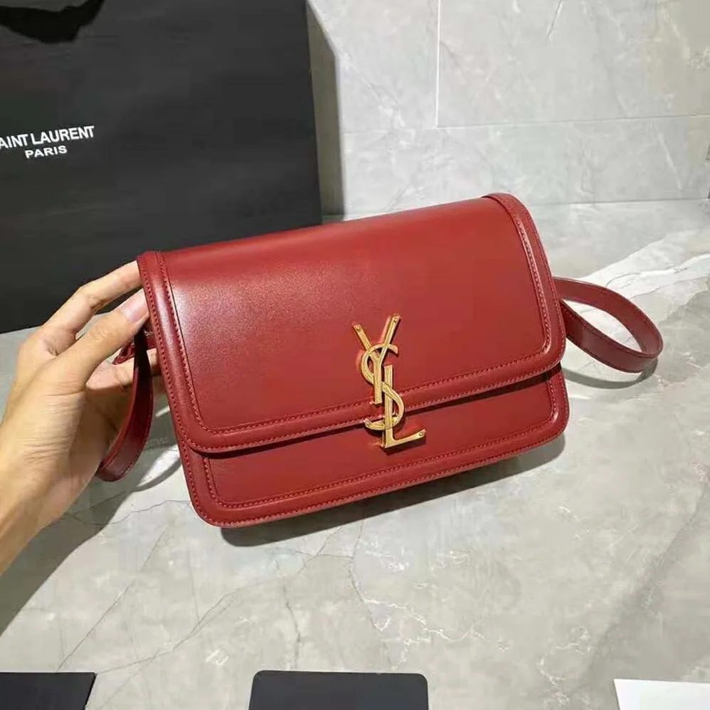 Saint Laurent YSL Solferino Medium Satchel in Box Saint Laurent Leather for Women in Maroon Saint Laurent YSL Solferino Medium Satchel in Box Saint Laurent Leather for Women in Maroon