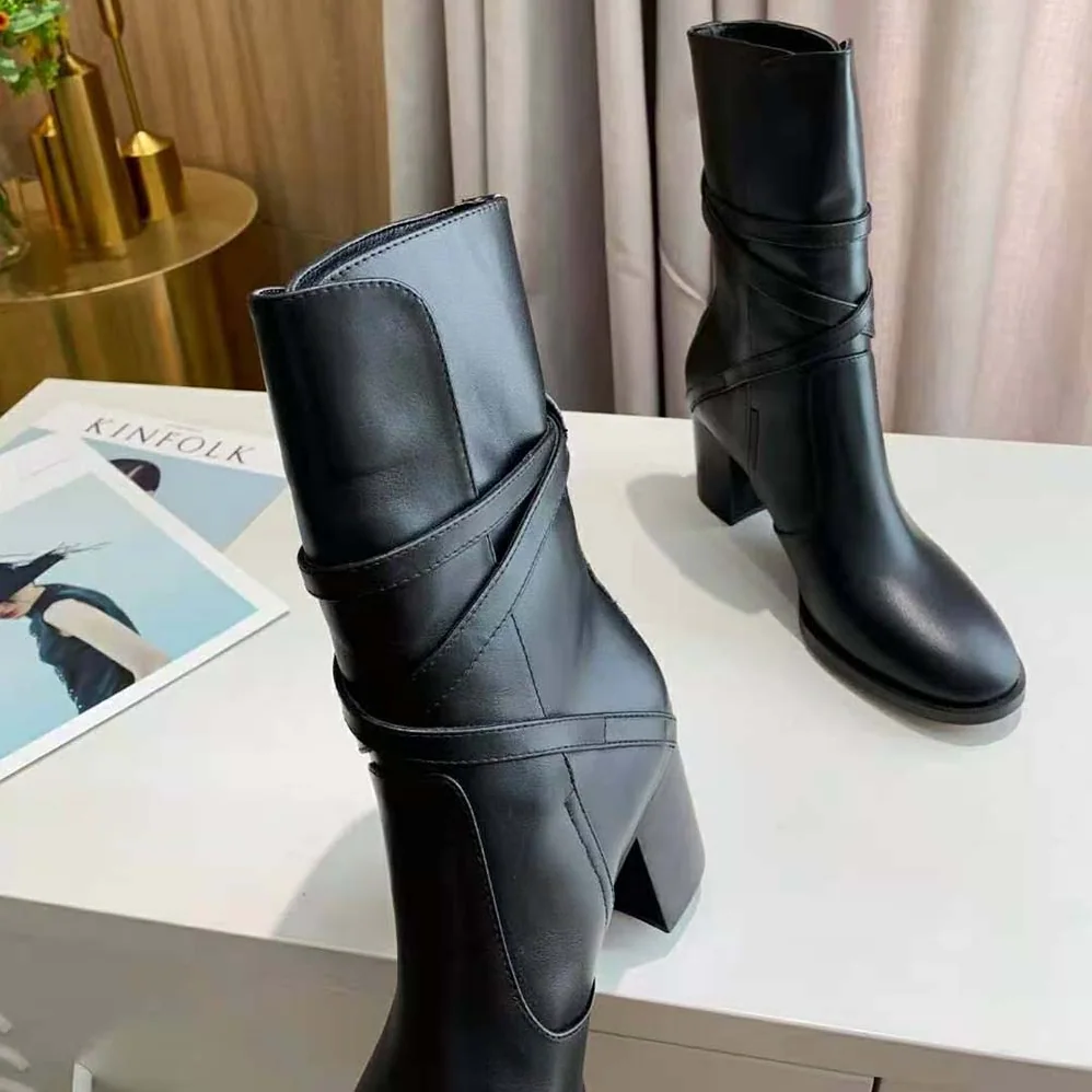 Dior Dior Empreinte Heeled Ankle Boot Black Soft Calfskin in 7cm Heel for Women