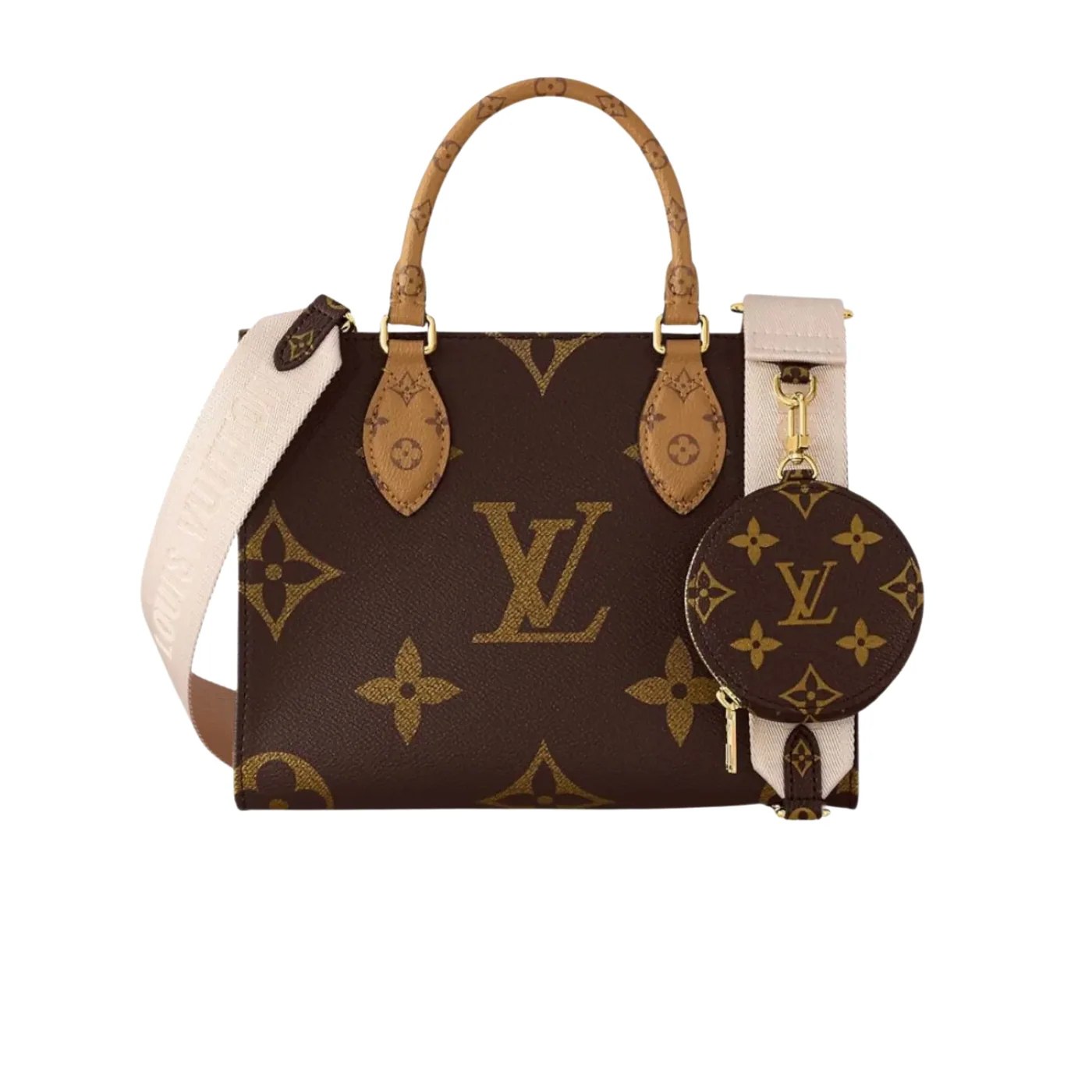 Louis Vuitton OnTheGo PM Tote Bag in Brown Gold Hardware