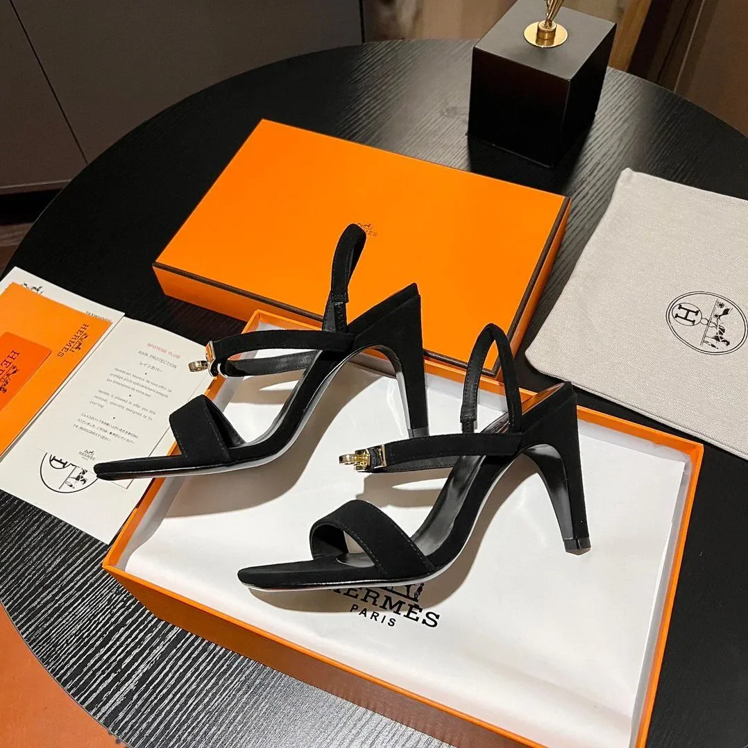 Hermes Glamour 75 Sandals Black Hermes Glamour 75 Sandals Black