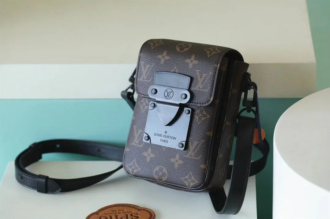 Louis Vuitton S-Lock Vertical Wearable Wallet Monogram Macassar Black Louis Vuitton S-Lock Vertical Wearable Wallet Monogram Macassar Black