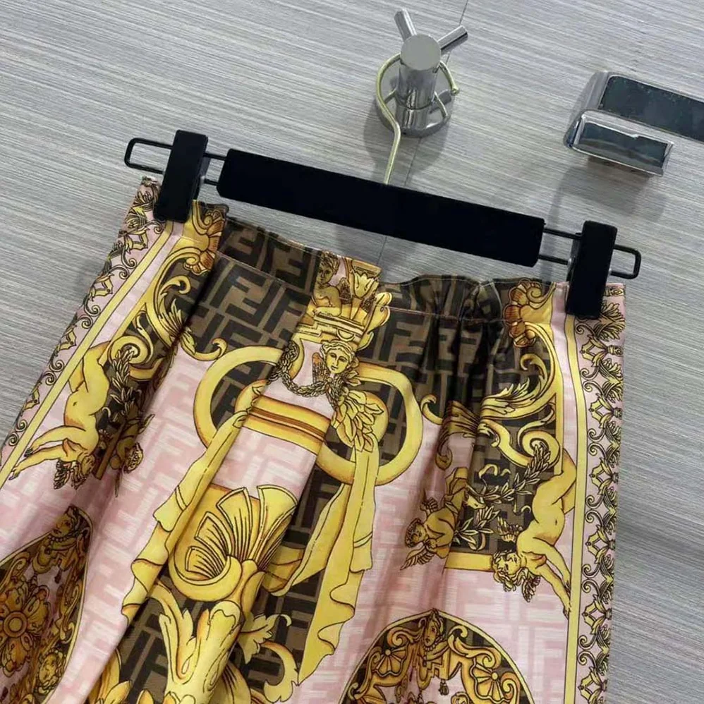 Fendi Fendace Multicolor Silk Skirt for Women