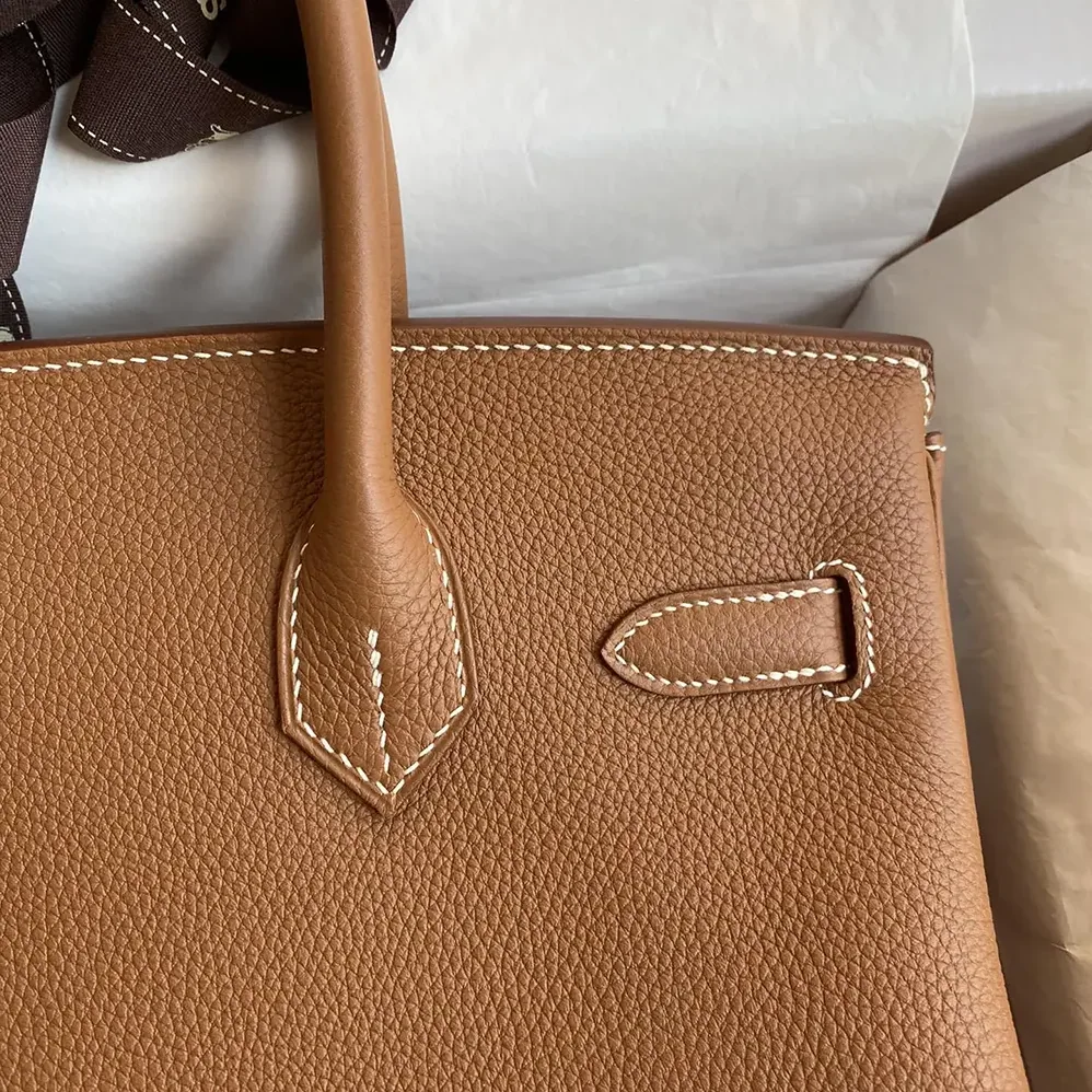 Hermes Birkin 30 Bag in Epsom Leather with Gold Hardware in Brown/Gold
