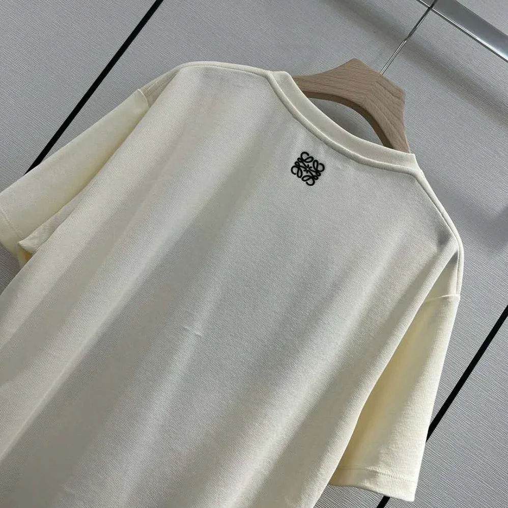 Loewe Chihiro Oversize Embroidered T-shirt in Hemp and Cotton for Women Loewe Chihiro Oversize Embroidered T-shirt in Hemp and Cotton for Women