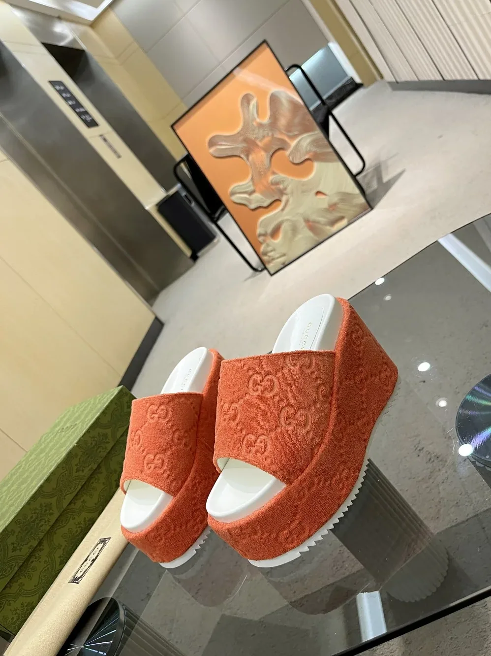 Gucci GG Platform Sandal Orange for Women Gucci GG Platform Sandal Orange for Women