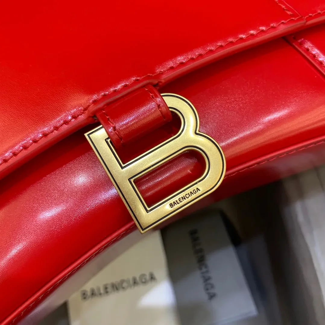 Balenciaga Hourglass Small Handbag In Bright Red