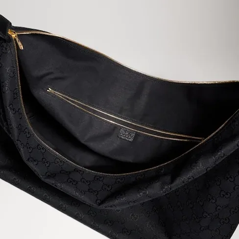 Gucci Brera Large Crossbody Bag / Grey/ Black Gold Hardware A00B49 AAHHD 1094