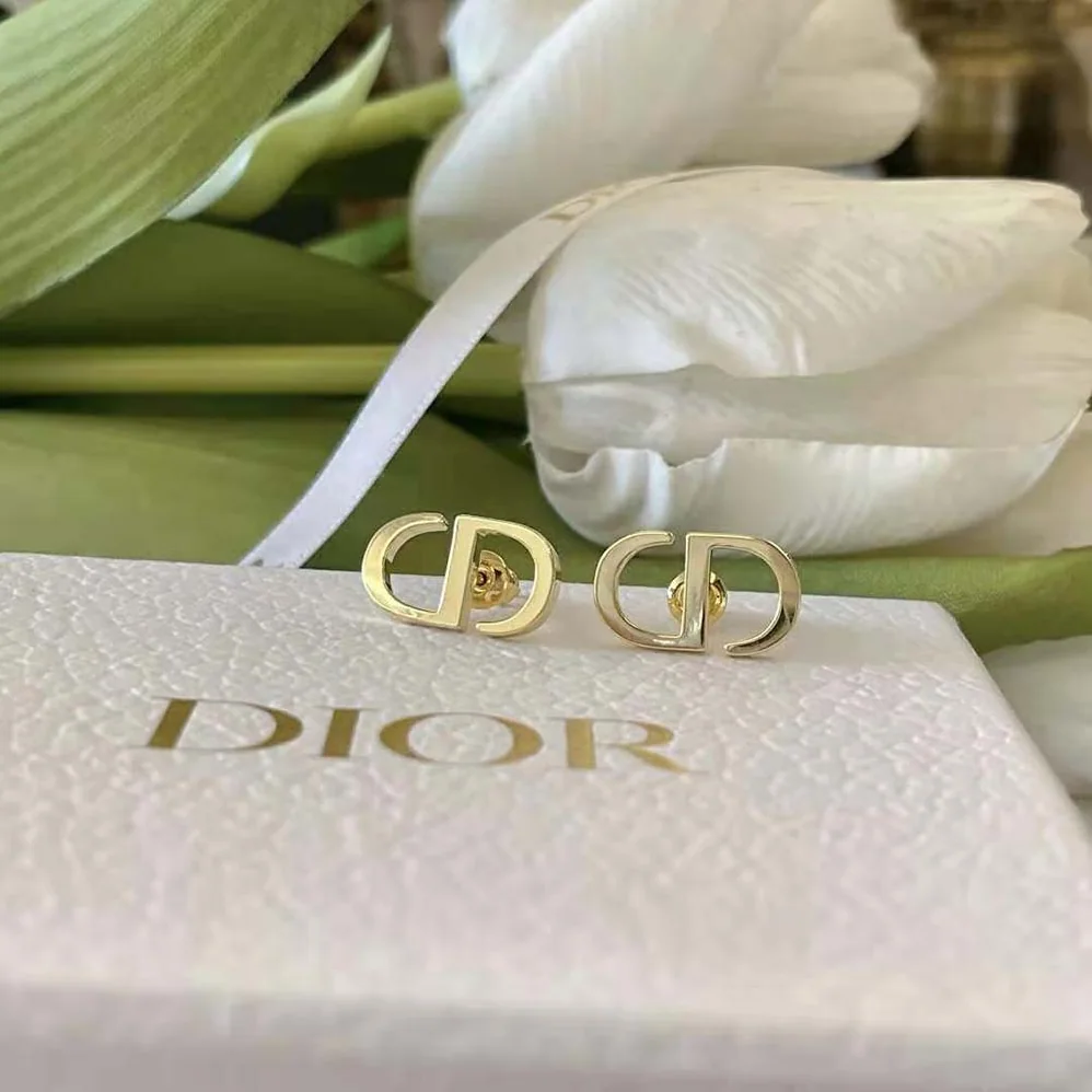 Dior Petit CD Studs Earrings Gold for Women in Finish Metal Dior Petit CD Studs Earrings Gold for Women in Finish Metal