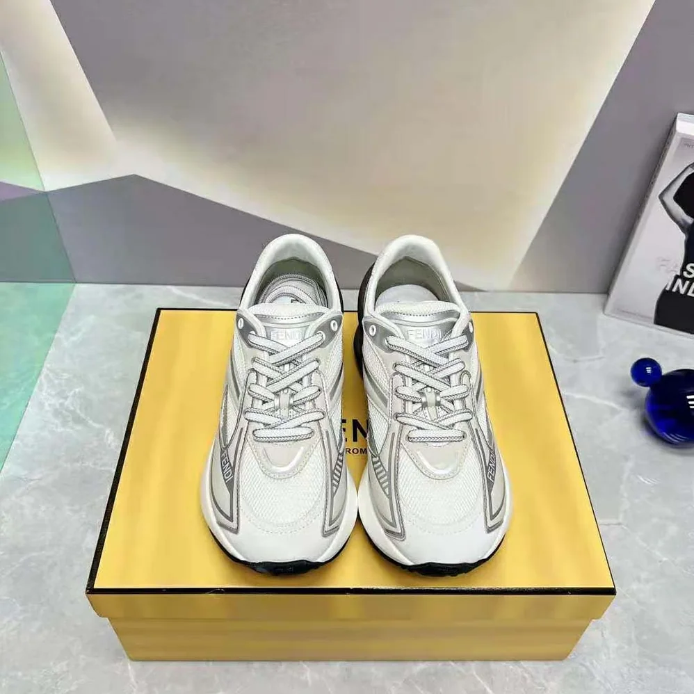 Fendi First 1 Gray Fabric Trainers for Women