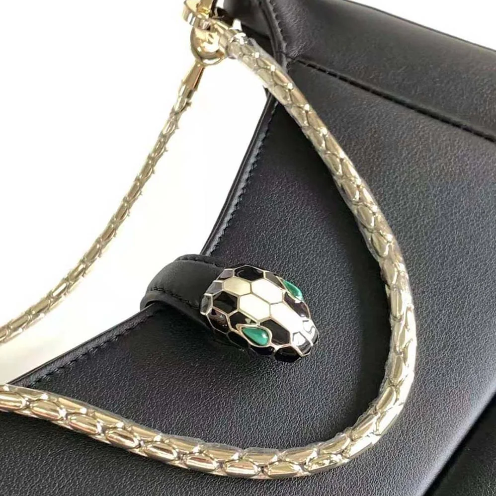 Bvlgari Serpenti Baia Small Shoulder Bag in Calf Leather for Women in Black Bvlgari Serpenti Baia Small Shoulder Bag in Calf Leather for Women in Black