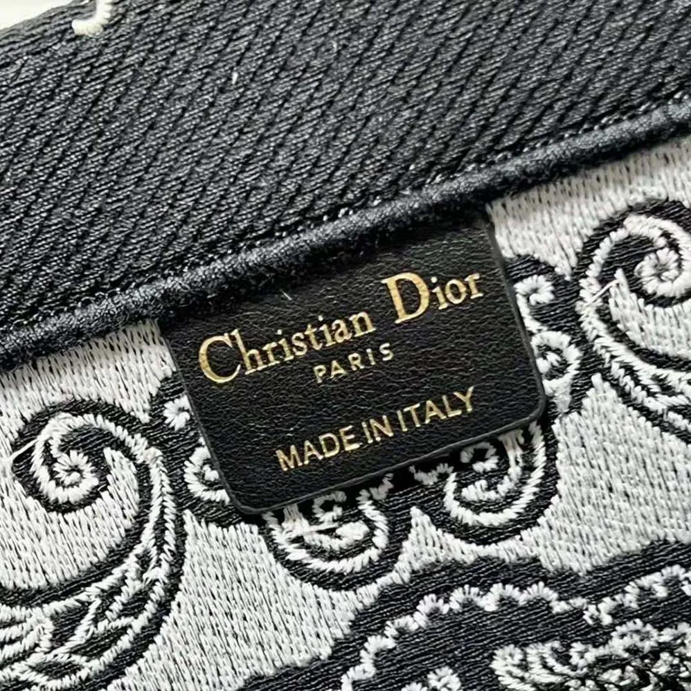 Dior Medium Dior Book Tote White and Black Dior Bandana Embroidery for Women
