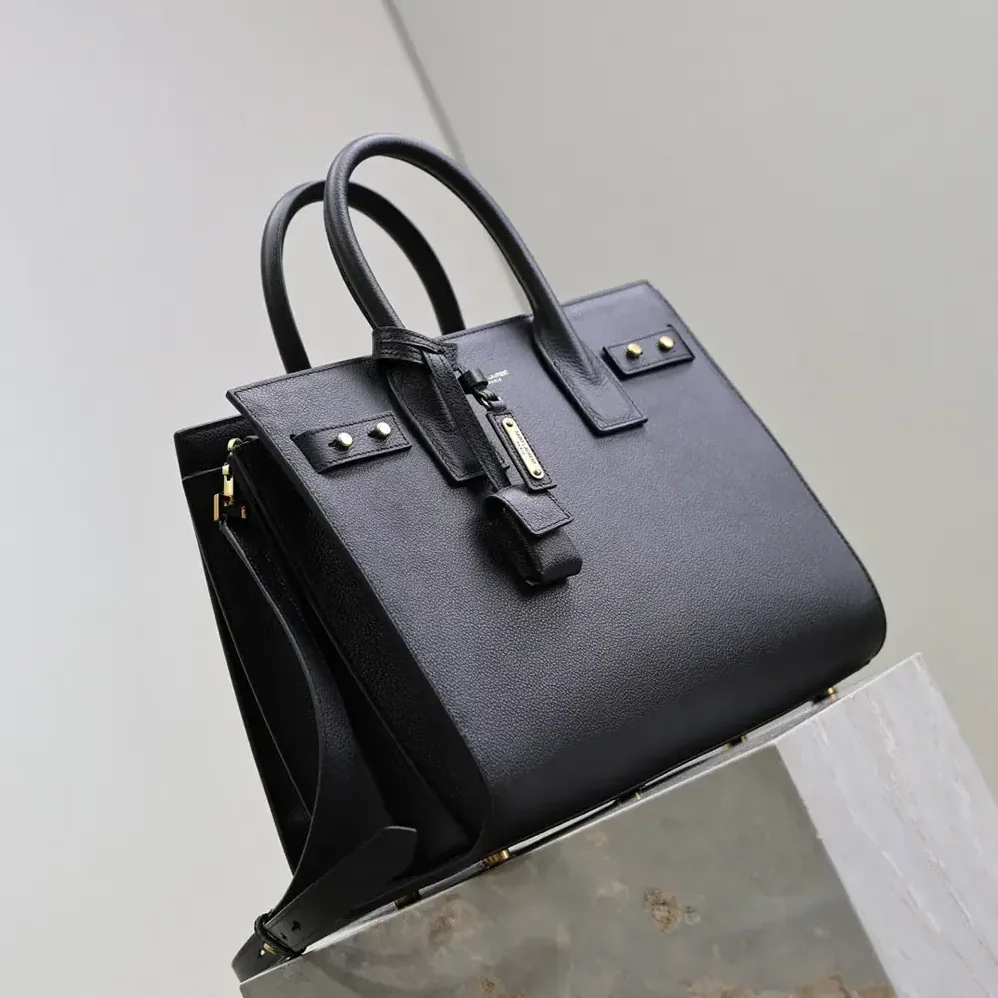 Saint Laurent YSL Small Sac De Jour In Supple Grained Leather for Women in Black