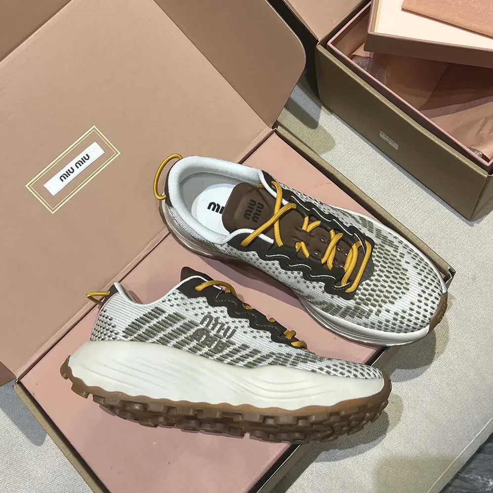 Miu Miu Technical Fabric Sneakers for Women in Green