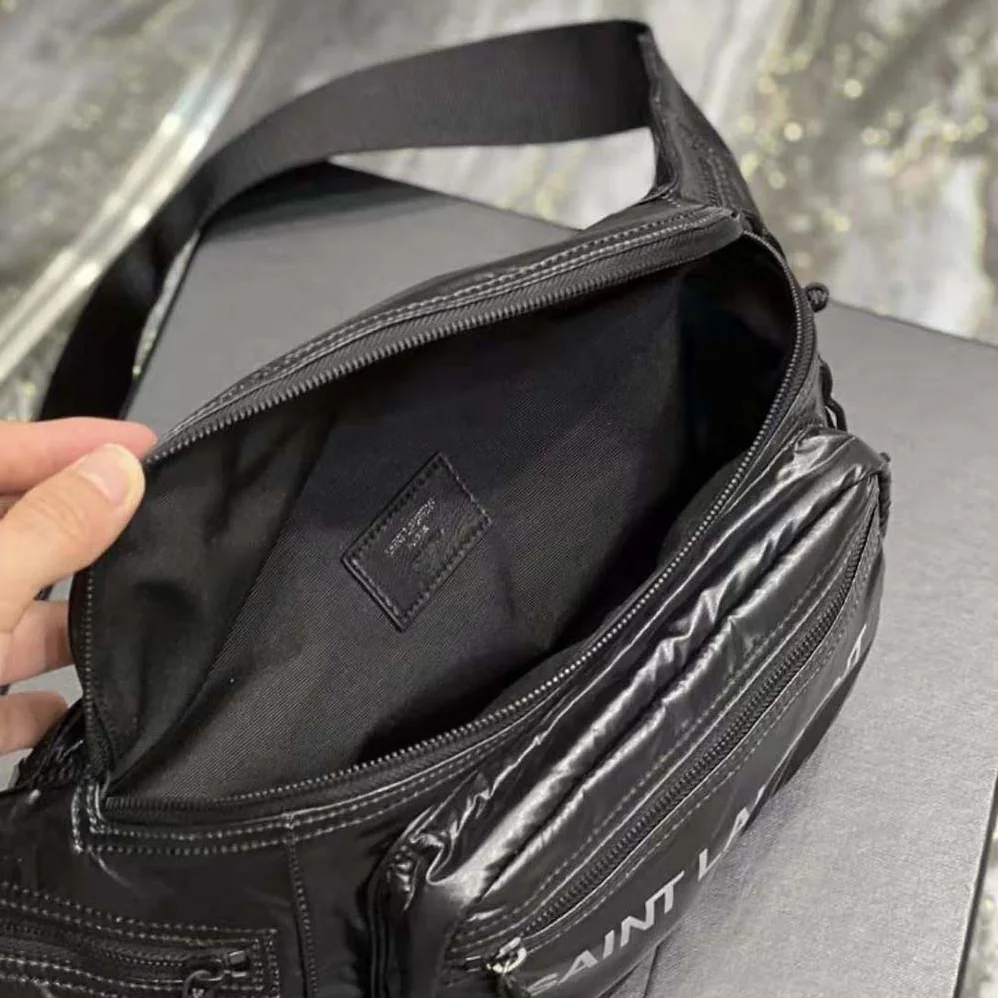 Saint Laurent YSL Nuxx Crossbody Bag in Nylon for Men in Black Saint Laurent YSL Nuxx Crossbody Bag in Nylon for Men in Black