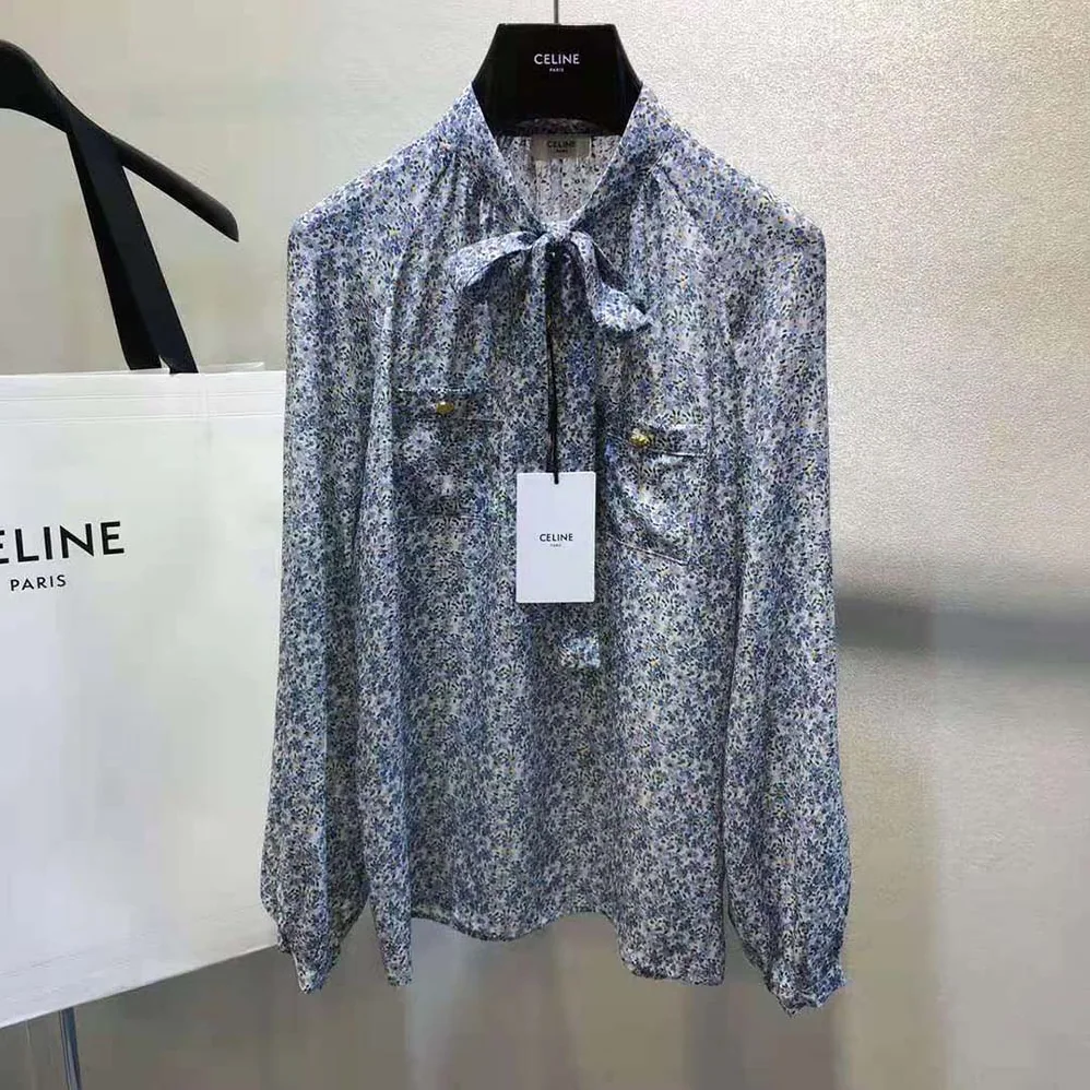 Celine Lavalliere Blouse in Crepe DE Chine for Women