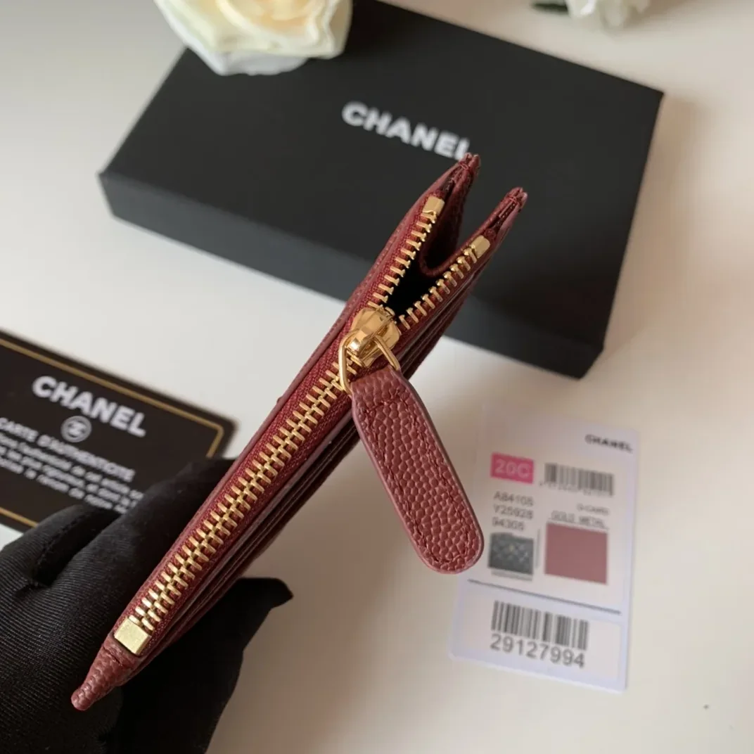 Chanel Flat Card Holder Purple Bag /
