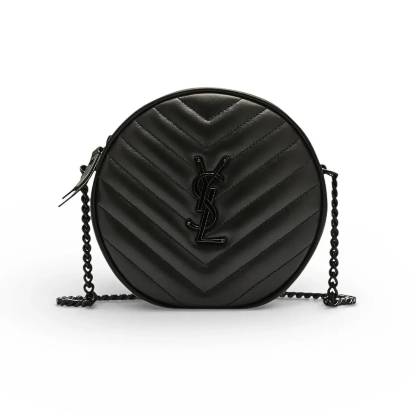 Saint Laurent Vinyle Round Camera Crossbody Bag Black / NMS21_V4HJ4
