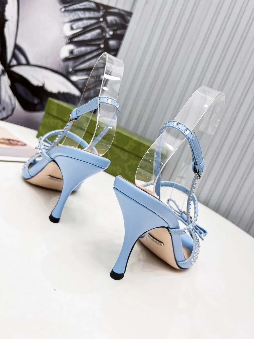 Gucci Sandal With Crystals Light Blue for Women
