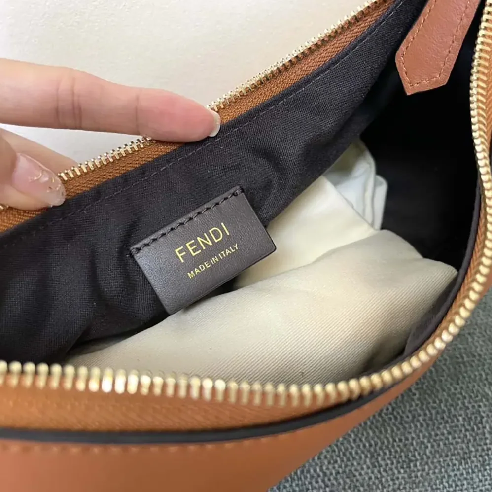 Fendi Fendigraphy Small Brown Leather Bag for Women