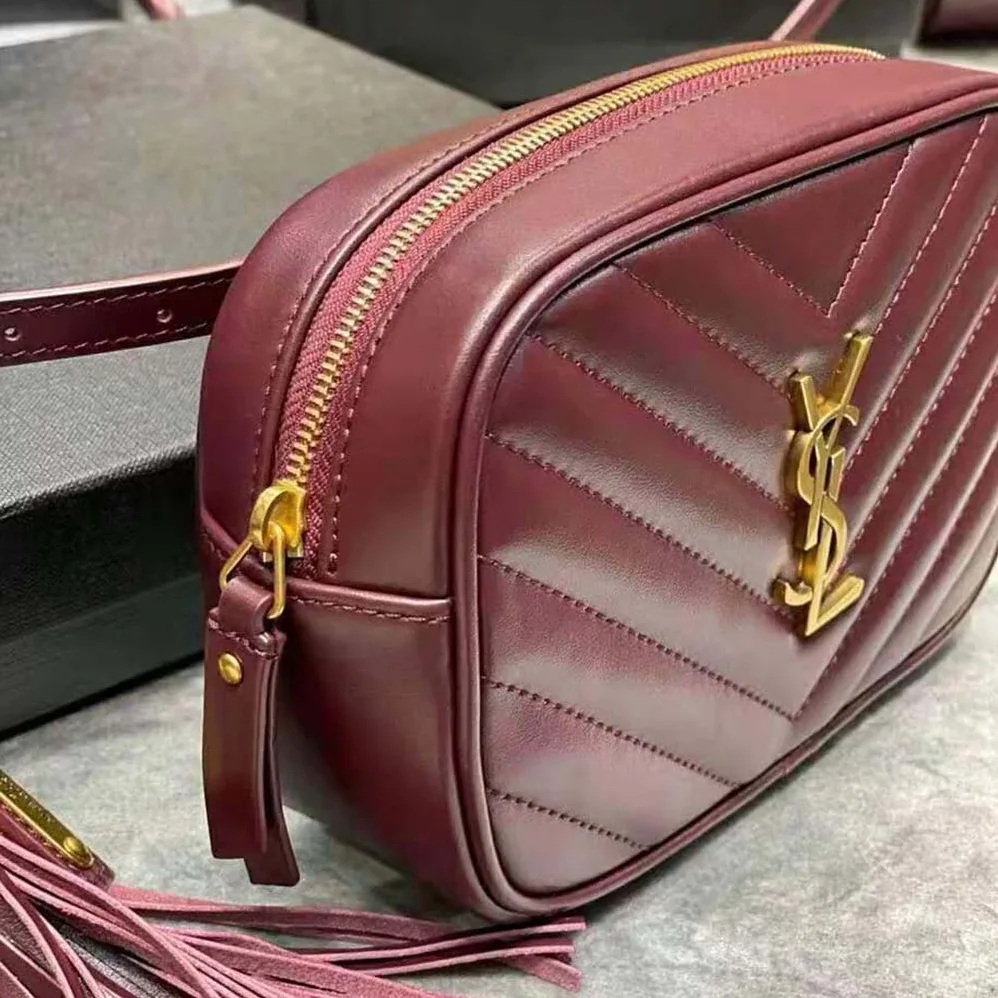 Saint Laurent YSL Lou Belt Bag in Matelasse Leather for Women in Maroon Saint Laurent YSL Lou Belt Bag in Matelasse Leather for Women in Maroon
