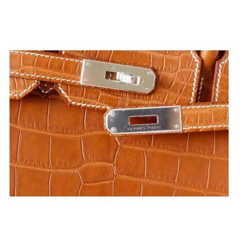 Hermes Birkin 30 Bag in Alligator Leather with Gold Hardware in Brown Hermes Birkin 30 Bag in Alligator Leather with Gold Hardware in Brown