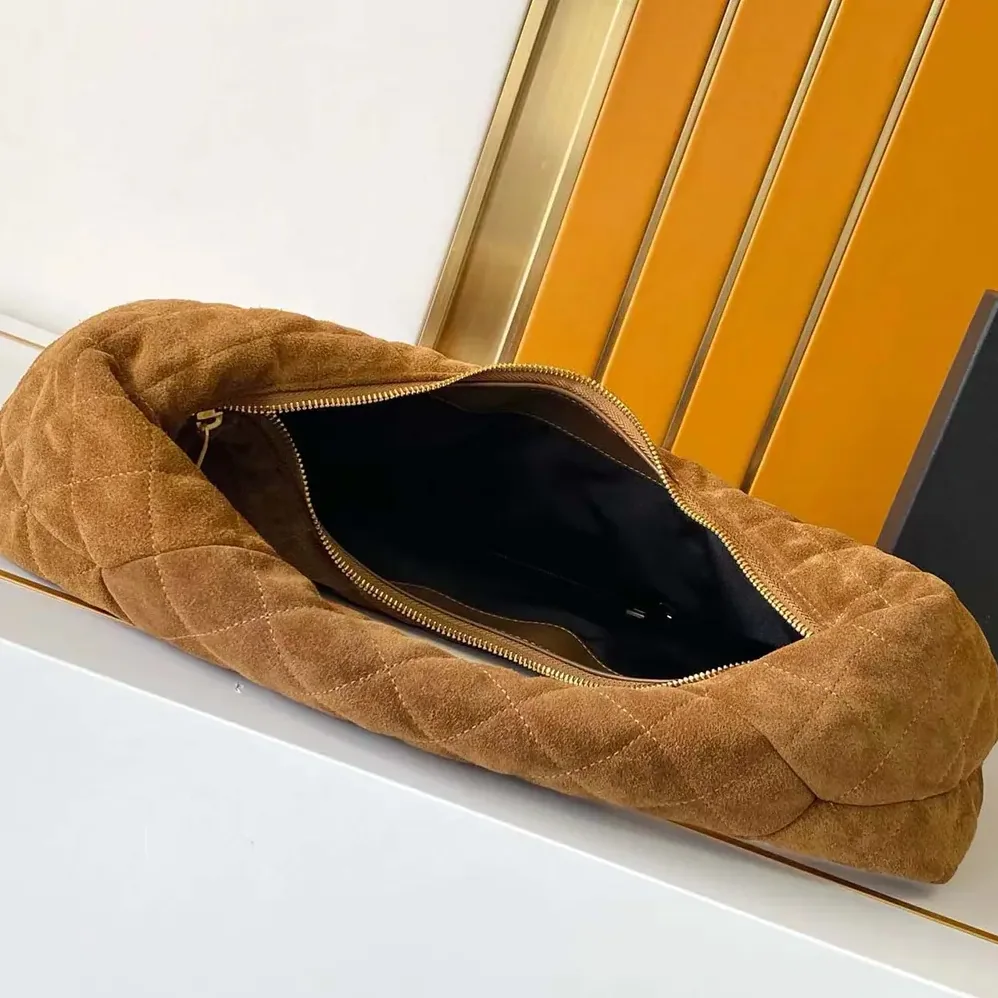 Saint Laurent YSL Icare Hobo In Quilted Suede Brown for Women Saint Laurent YSL Icare Hobo In Quilted Suede Brown for Women