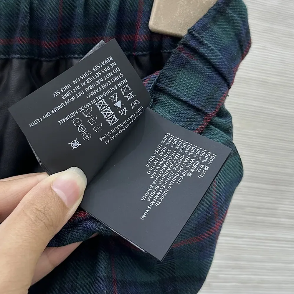 Miu Miu Plaid Pants with Embroidered Logo for Women Miu Miu Plaid Pants with Embroidered Logo for Women
