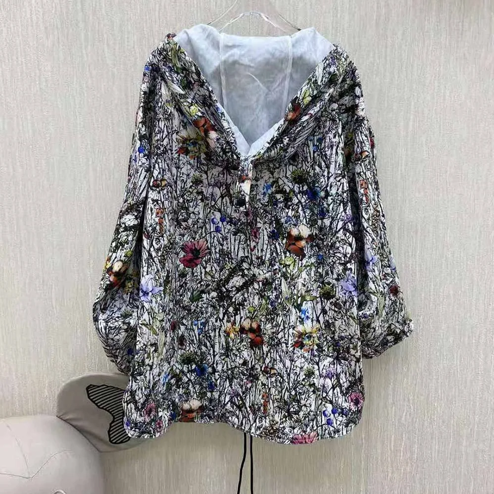 Dior Hooded Anorak Multicolor Technical Taffeta Jacquard for Women Dior Hooded Anorak Multicolor Technical Taffeta Jacquard for Women