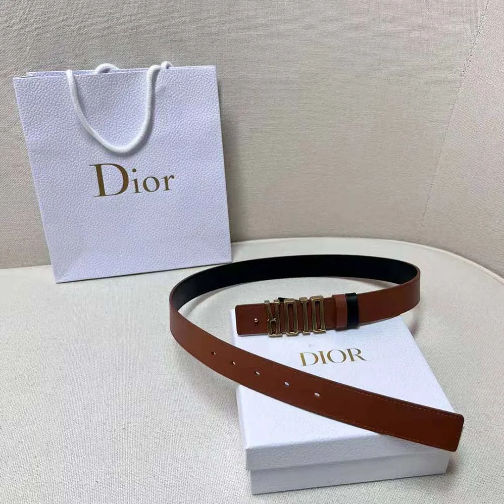 Dior D-Fence Reversible Belt Black and Latte Smooth Calfskin 30 MM for Women Dior D-Fence Reversible Belt Black and Latte Smooth Calfskin 30 MM for Women