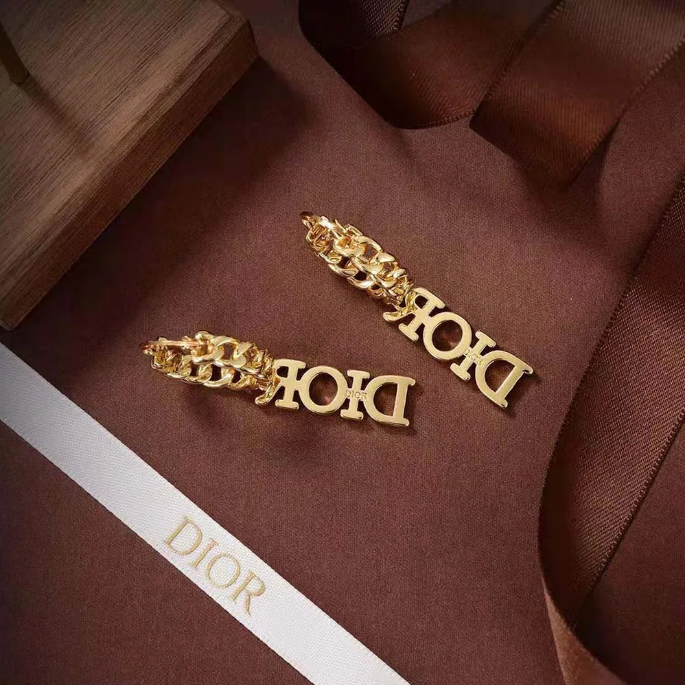 Dior Dio(r)evolution Earrings Gold-Finish Metal and White Crystals for Women Dior Dio(r)evolution Earrings Gold-Finish Metal and White Crystals for Women