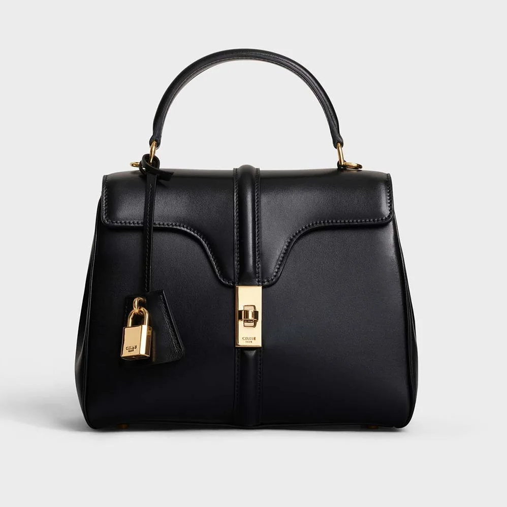 Celine Small 16 Bag in Satinated Calfskin for Women in Black