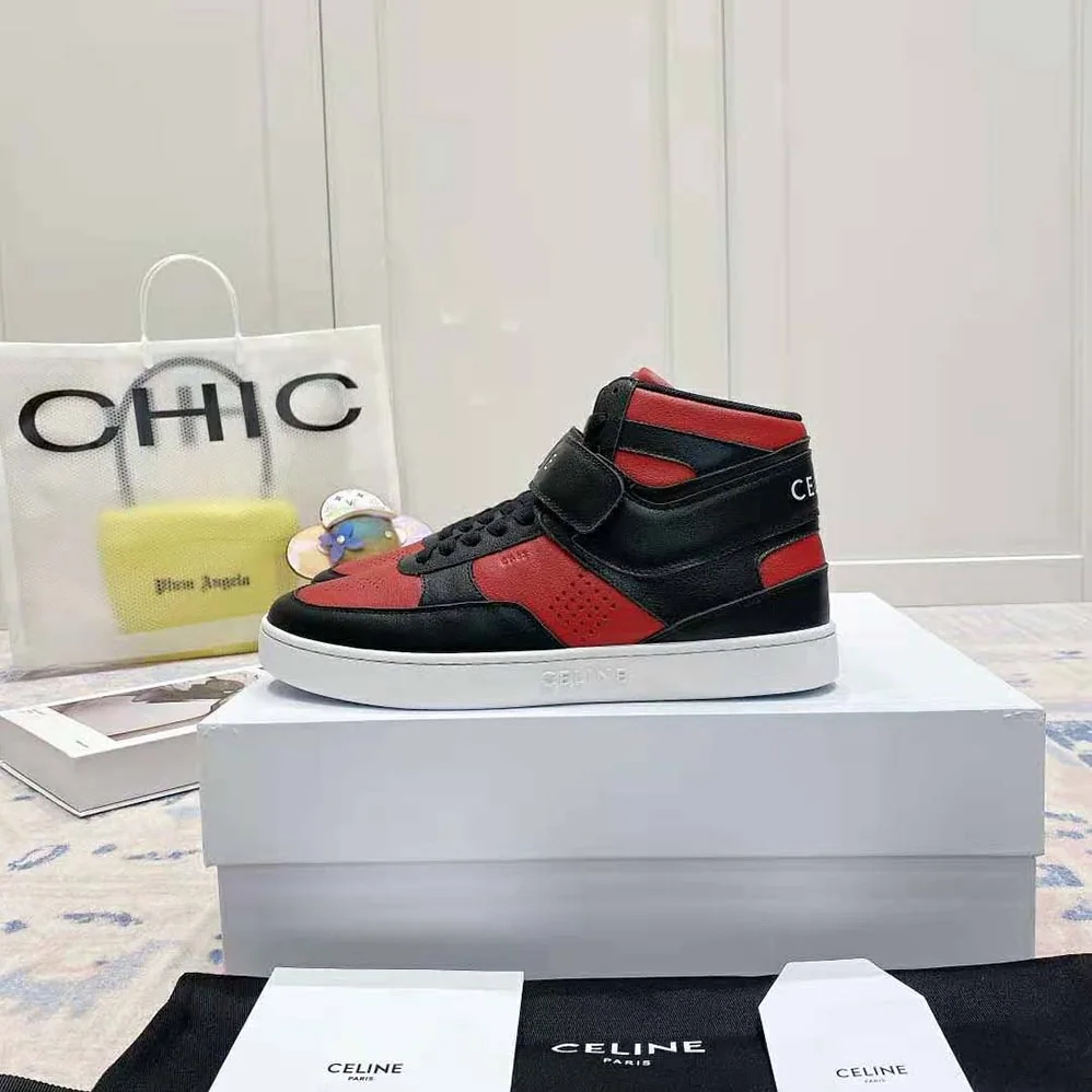 Celine CT-03 High Sneaker with Scratch in Calfskin for Men in Black Celine CT-03 High Sneaker with Scratch in Calfskin for Men in Black