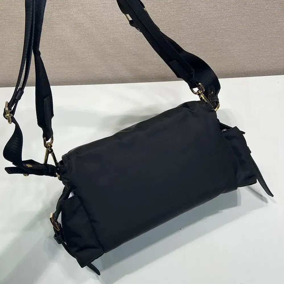 Prada Explore Large Re-Nylon Shoulder Bag With Flap for Women in Black
