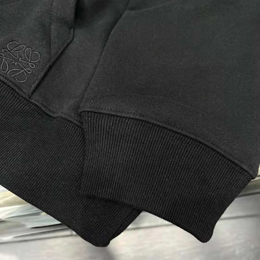 Loewe Bo Mouse Embroidered Hoodie in Cotton for Women in Black