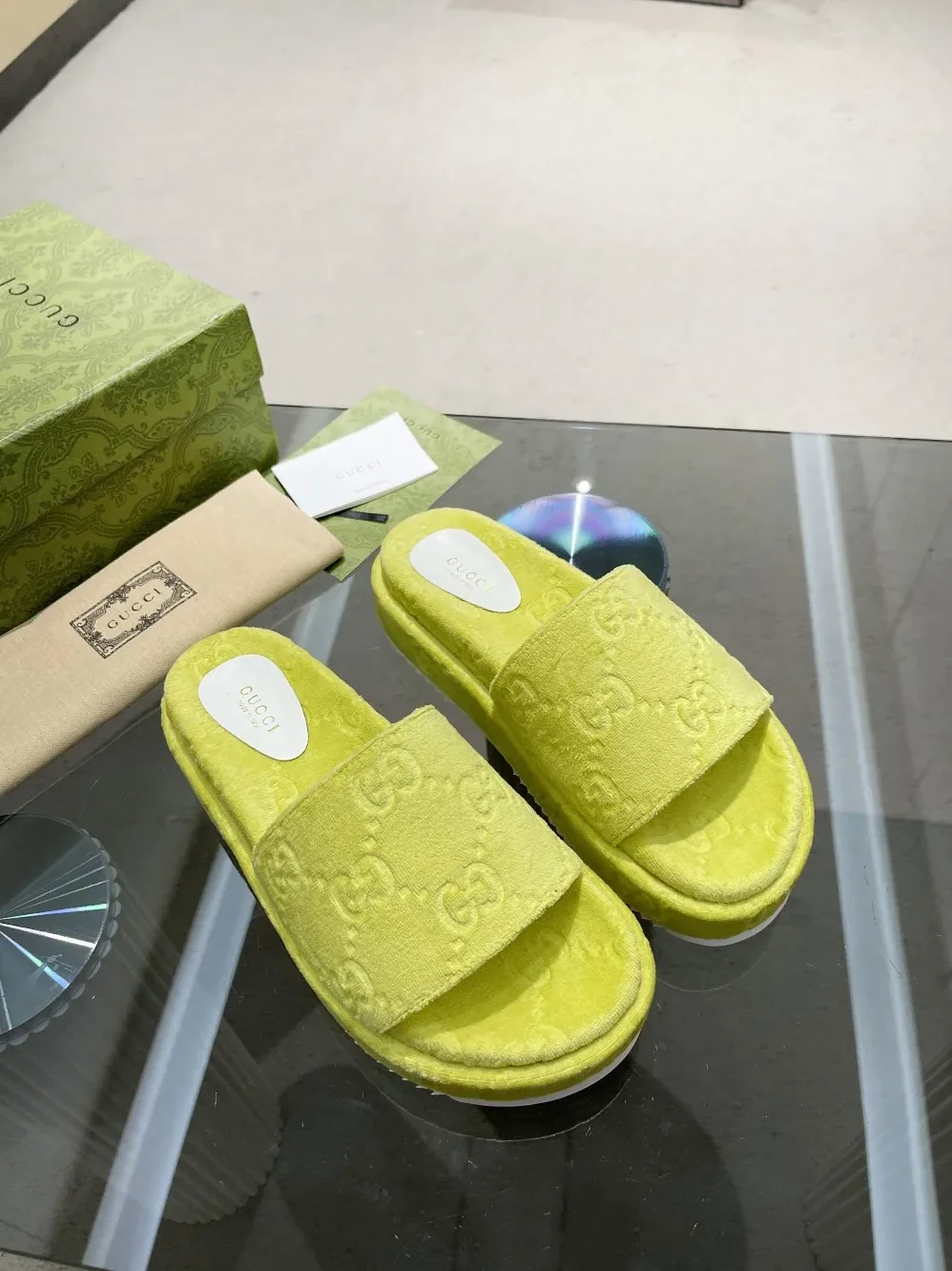 Gucci GG Platform Sandal Yellow for Women Gucci GG Platform Sandal Yellow for Women