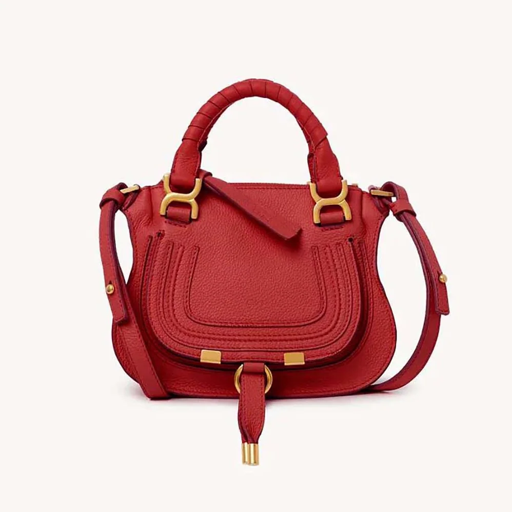 Chloe Marcie Mini Double Carry Bag for Women in Red Chloe Marcie Mini Double Carry Bag for Women in Red