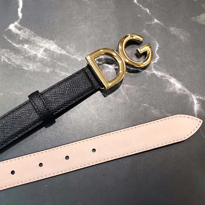 Dolce Gabbana D&G Dauphine Calfskin Belt for Women in Black Dolce Gabbana D&G Dauphine Calfskin Belt for Women in Black