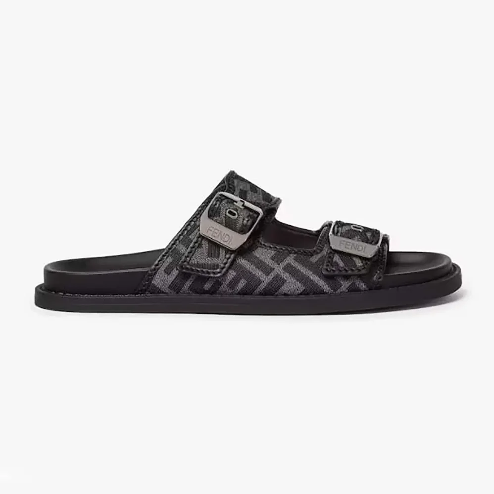 Fendi Feel Sandals FF Jacquard Fabric Sandals for Unisex