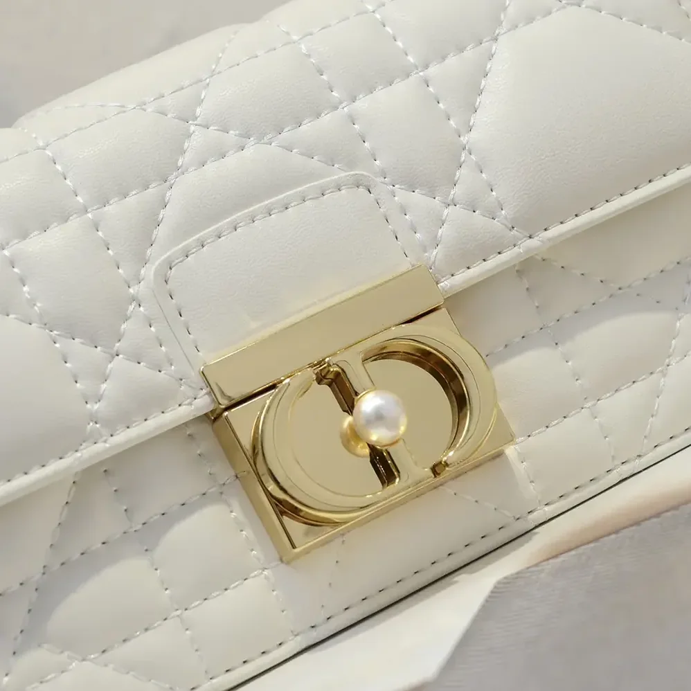 Dior Mini Dior Ange Bag Latte Macrocannage Calfskin for Women